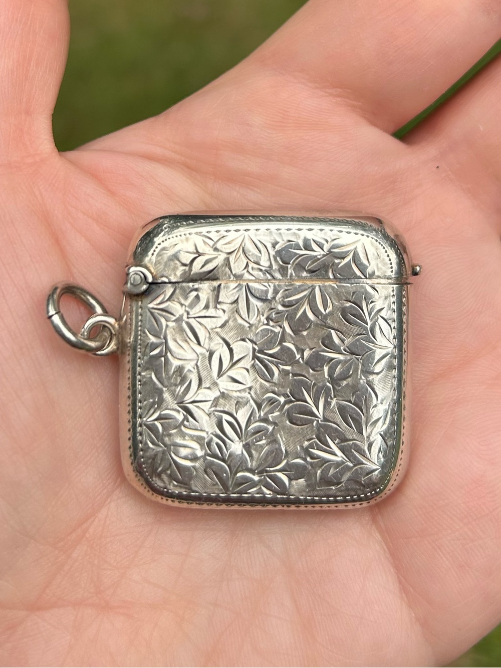 Antique Vesta Case - British Sterling Silver Match Safe Engraved